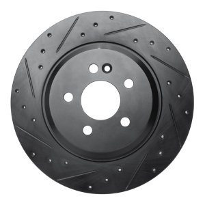 Mercedes-Benz ML500 Brake Rotor (1) - Rear Left - R1 Concepts - Drilled & Slotted - Black - `00-`05